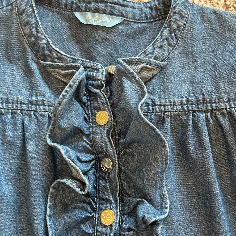 Draper James Blue Long Sleeve Dress - Picture 5 of 9